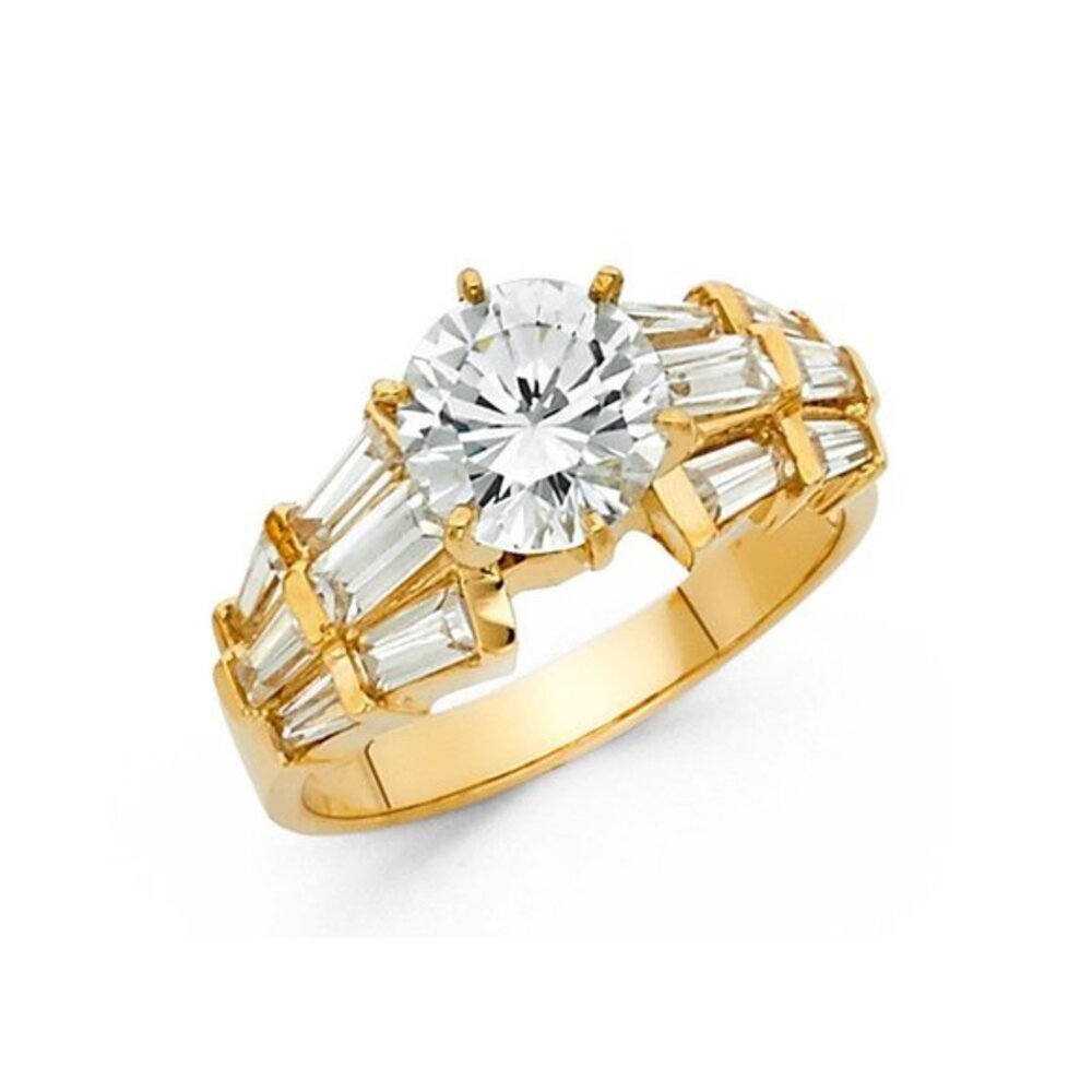 New 14K Yellow gold CZ Engagement Ring Only size 4 5 6 only